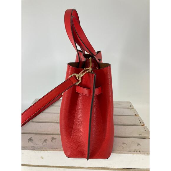 MICHAEL KORS LARGE RED PEBBLED LEATHER CROSSBODY BAG - Picture 5 of 15